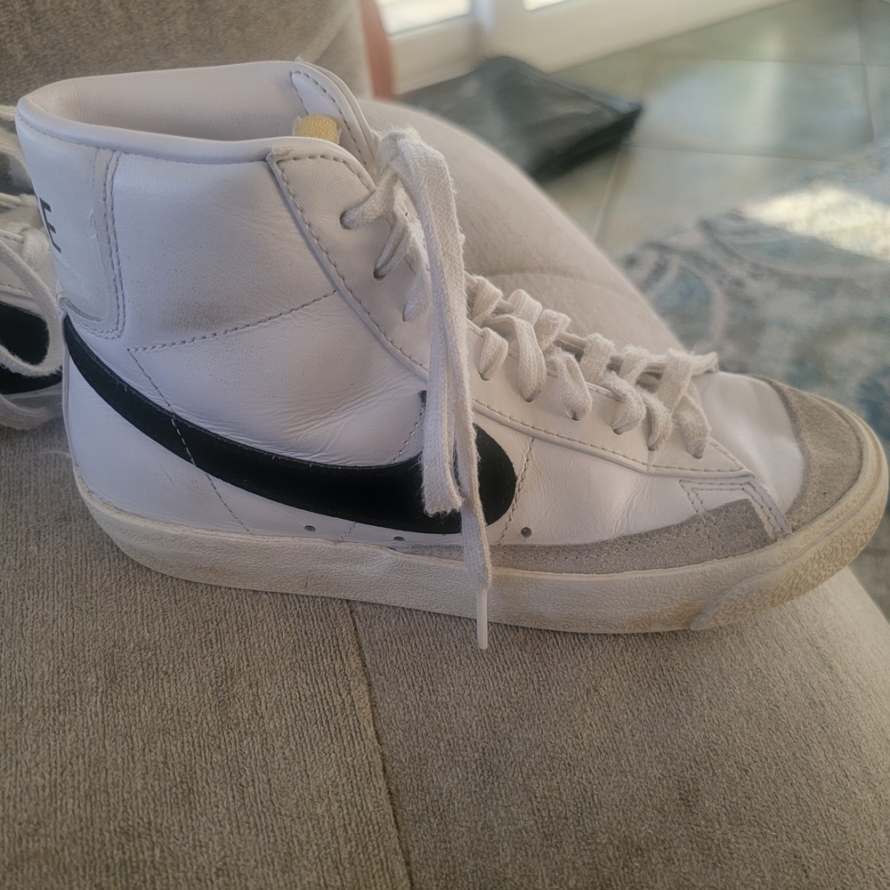 Nike White and Black High-Top Sneakers